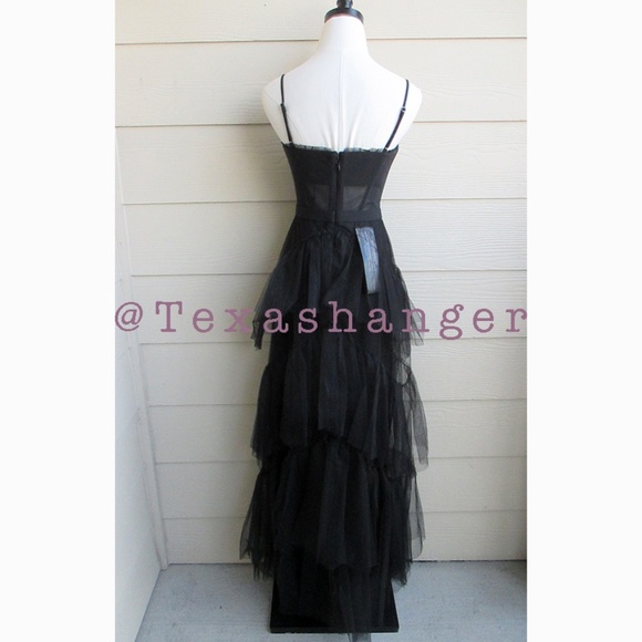 NWT BCBGMaxAzaria Oly Corset Tulle Gown Size 2 Black - Picture 13 of 15